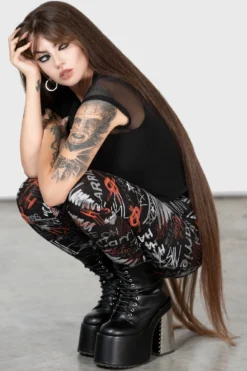 Killstar x Carrie Official Licensed Horror Leggings -Kill Star Store CARRIE LEGGINGS W D