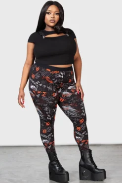 Killstar x Carrie Official Plus Size Movie Print Leggings -Kill Star Store CARRIE LEGGINGS W PLUS D