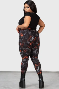 Killstar x Carrie Official Plus Size Movie Print Leggings -Kill Star Store CARRIE LEGGINGS W PLUS F