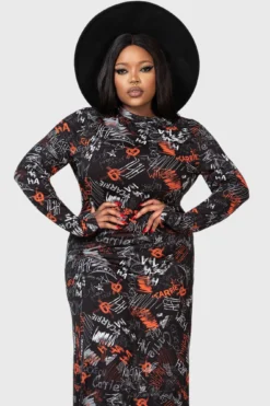 Killstar Carrie Official Licensed Plus Size Maxi Dress -Kill Star Store CARRIE MAXI DRESS W PLUS E