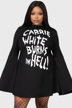 Killstar x Carrie Skater Dress [Plus Size] - Official 1976 Collaboration -Kill Star Store CARRIE SKATER DRESS W PLUS F