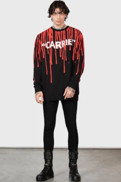 KILLSTAR x Carrie Licensed Sweatshirt - Carrie White Graphic Knit -Kill Star Store CARRIE WHITE SWEATSHIRT M D