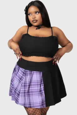 KILLSTAR Cattie Pleated Mini Skirt [Plus Size]