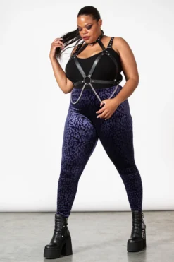 Caturday Leggings [PLUM] [PLUS] -Kill Star Store CATURDAY LEGGINGS PLUM PLUS W D