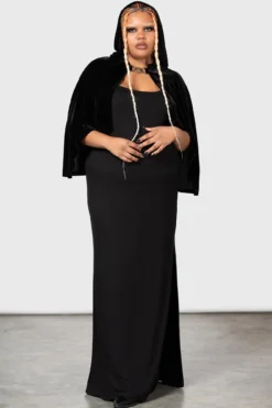 Killstar Caylley Plus Size Velour Statement Cloak with XL Hood