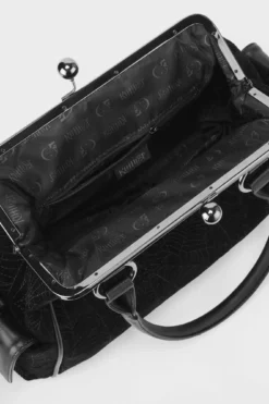 KIHILIST Ceaseless Night Velvet Spiderweb Handbag -Kill Star Store CEASELESS NIGHT bag d