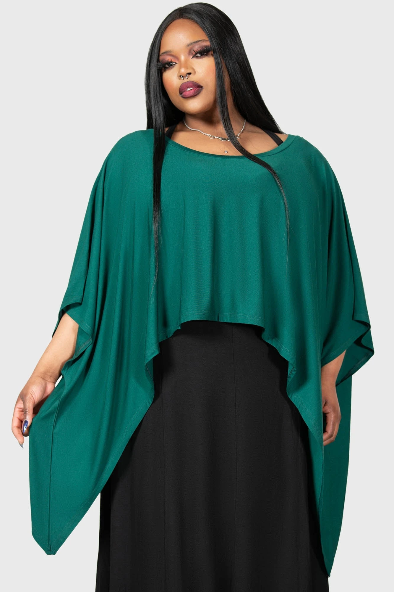 Killstar Celestial Bodies Teal Plus Size Cropped Top 1 Killstar Celestial Bodies Teal Plus Size Cropped Top