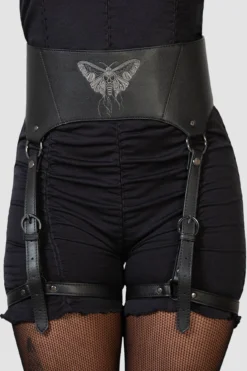 KILLSTAR Ceinture Leg Harness - Death's-Head Moth Gothic Accessory