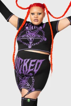 KILLSTAR Charnel Top Plus Size - Detachable Sleeve Gothic Graphic Tee