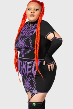 KILLSTAR Charnel Top Plus Size - Detachable Sleeve Gothic Graphic Tee -Kill Star Store CHARNEL TOP PLUS W D