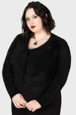KILLSTAR Chiroptera Cardigan [PLUS] - Cropped Gothic Knitwear