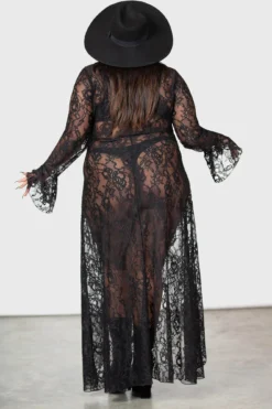 KILLSTAR Condolences Plus Size Lace Maxi Shirt Dress -Kill Star Store CONDOLENCES MAXI SHIRT DRESS PLUS W G