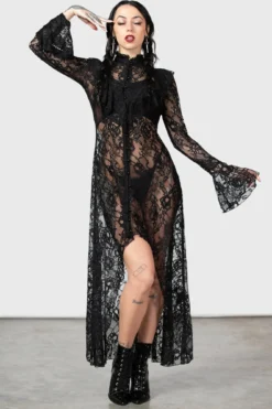 Condolences Maxi Shirt Dress -Kill Star Store CONDOLENCES MAXI SHIRT DRESS W D