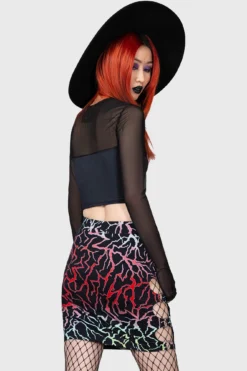 KILLSTAR Connexion Rainbow Lightning Cut-Out Mini Skirt -Kill Star Store CONNEXION CUTOUT SKIRT W F