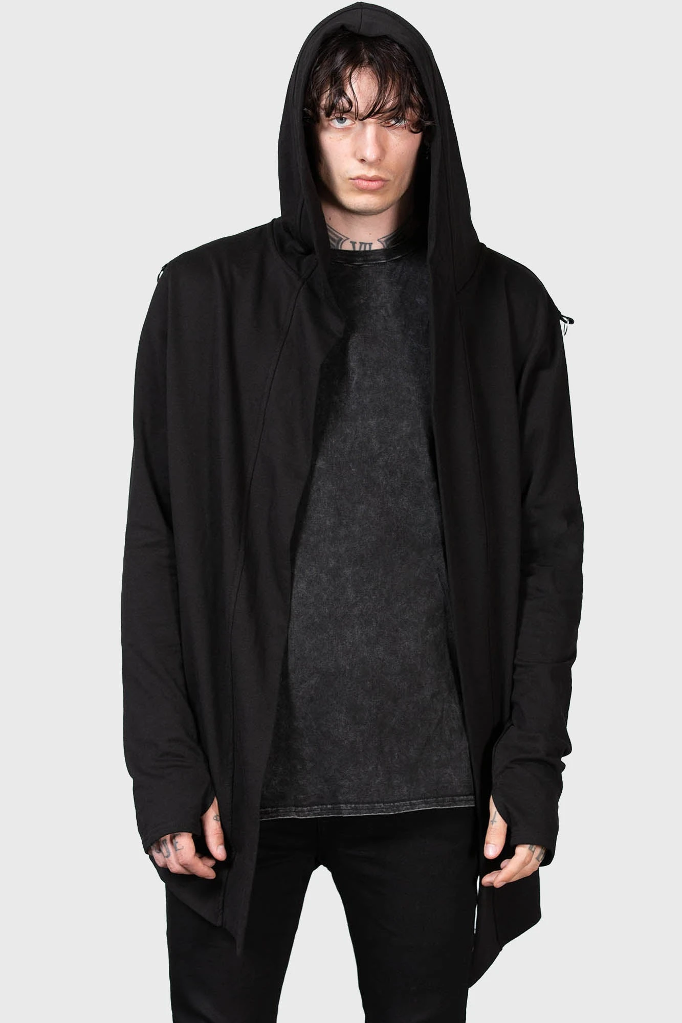 KILLSTAR Corentine Cardigan - Hooded Open-Front Unisex Wrap 2 KILLSTAR Corentine Cardigan - Hooded Open-Front Unisex Wrap - Image 2