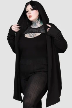 KILLSTAR Corentine Plus Size Cardigan with XL Hood -Kill Star Store CORENTINE HOODIE PLUS W E