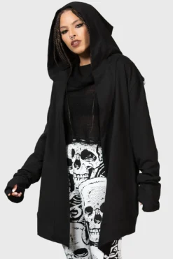 KILLSTAR Corentine Cardigan - Hooded Open-Front Unisex Wrap 11 KILLSTAR Corentine Cardigan - Hooded Open-Front Unisex Wrap -Kill Star Store CORENTINE HOODIE W E