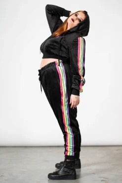 Killstar Coven Chill Velour Plus Size Cropped Hoodie -Kill Star Store COVEN CHILL VELOUR HOODIE PLUS W D