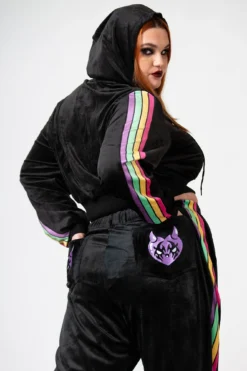 KILLSTAR Coven Chill Velour Joggers [Plus Size] -Kill Star Store COVEN CHILL VELOUR JOGGERS PLUS W E