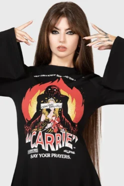 KILLSTAR Creepy Carrie Skater Dress - Official Carrie 1976 Collaboration -Kill Star Store CREEPY CARRIE SKATER DRESS W E