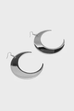 Luna Crescent Moon Statement Earrings with Sterling Silver Hooks