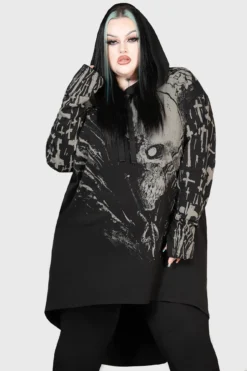 KILLSTAR Cross The Bear Longline Hoodie - Plus Size