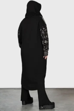 KILLSTAR Cross The Bear Longline Hoodie - Plus Size -Kill Star Store CROSS THE BEAR LONGLINE HOODIE PLUS W F