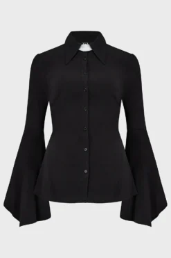 Killstar Cursed Pray Blouse - Long Sleeve Gothic Top -Kill Star Store CURSED PRAY BLOUSE BLACK 1
