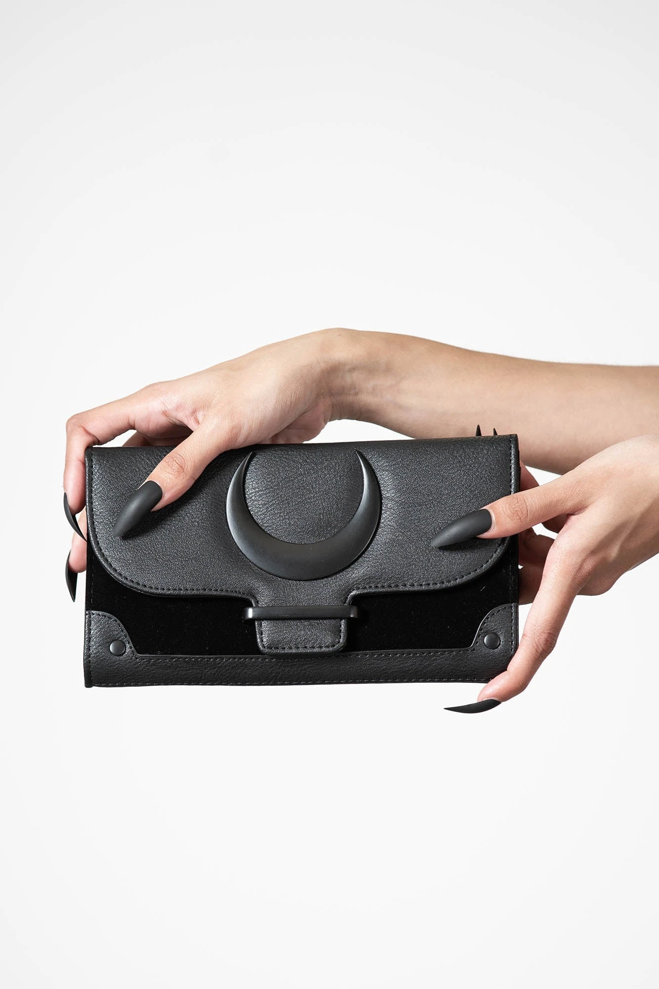 Killstar Cycles Large Wallet - Gothic Crescent Moon Faux Leather Purse 1 Killstar Cycles Large Wallet - Gothic Crescent Moon Faux Leather Purse