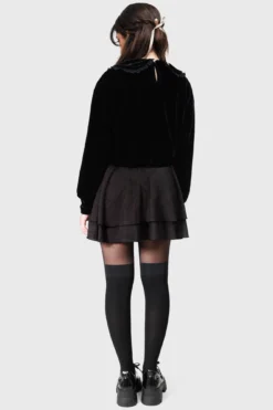 Killstar Cryptessa Skirt - Brown Checkered Gothic Mini Skirt -Kill Star Store CryptessaSkirt D