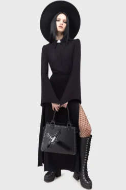 Killstar Cursed Pray Blouse - Long Sleeve Gothic Top