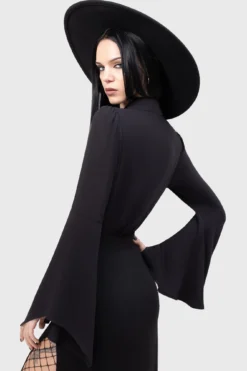 Killstar Cursed Pray Blouse - Long Sleeve Gothic Top -Kill Star Store CursedPrayBlouse F