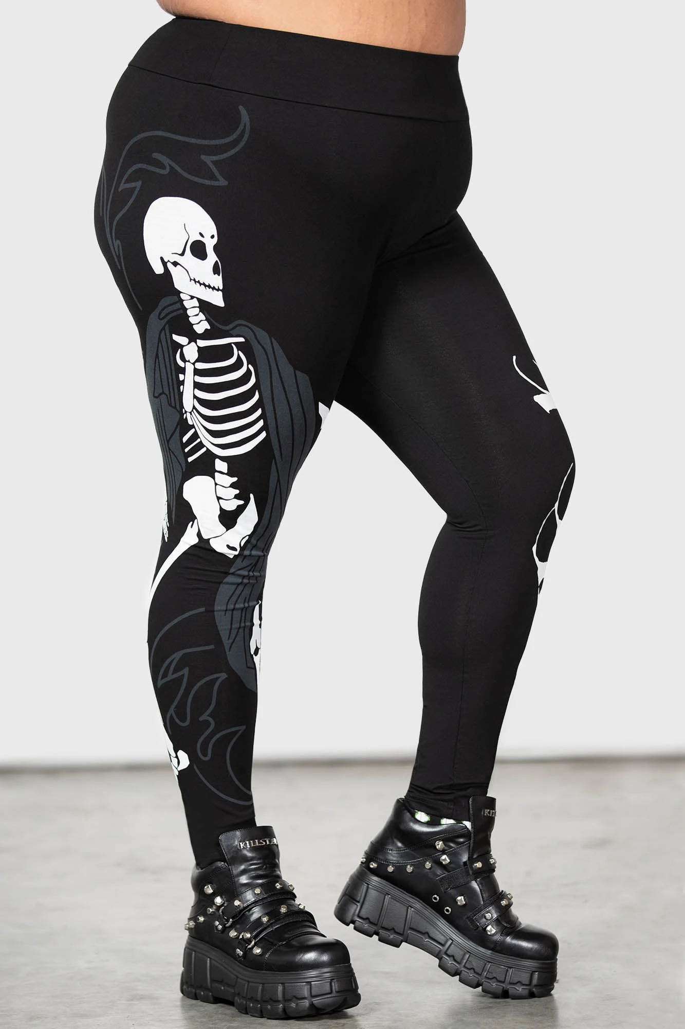 KILLSTAR Danse Macabre Plus Size Leggings - Skeleton Print 1 KILLSTAR Danse Macabre Plus Size Leggings - Skeleton Print