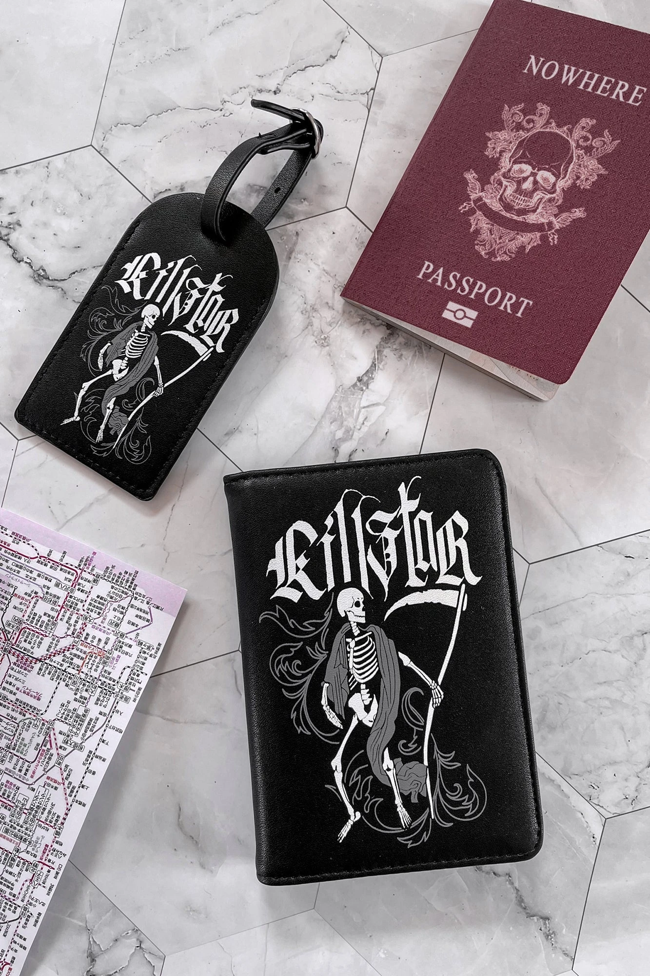 KILLSTAR Danse Macabre Travel Set - Gothic Document Holder & Luggage Tag 1 KILLSTAR Danse Macabre Travel Set - Gothic Document Holder & Luggage Tag