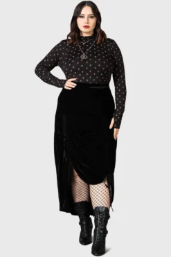 KILLSTAR Dapperling Long Sleeve Top - Plus Size Mushroom Print -Kill Star Store DAPPERLING LONG SLEEVE TOP PLUS W D