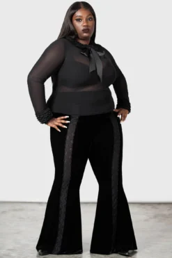 Killstar Dark Harvest Plus Size Ruffled Gothic Mesh Top -Kill Star Store DARK HARVEST TOP PLUS W D