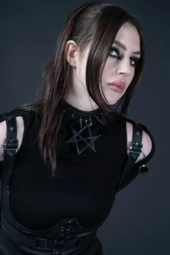 Killstar Darkstar Choker - Gothic Spiked Hexagram Necklace