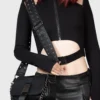KILLSTAR Darkwave Shoulder Bag - Gothic Textured PU Handbag