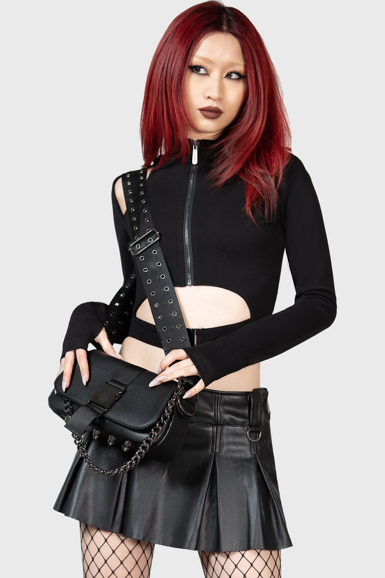 KILLSTAR Darkwave Shoulder Bag - Gothic Textured PU Handbag 3 KILLSTAR Darkwave Shoulder Bag - Gothic Textured PU Handbag - Image 3