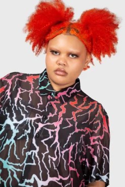 KILLSTAR Dawn Light Rainbow Lightning Mesh Plus Size Shirt -Kill Star Store DAWN LIGHT SHIRT PLUS W D