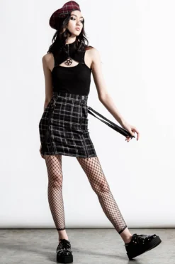 Daze Of Our Lives Mini Skirt [ASH TARTAN] -Kill Star Store DAZE OF OUR LIVES MINI SKIRT ASH TARTAN G
