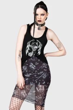 Dazed Skull Mini Skirt -Kill Star Store DAZED SKULL MINI SKIRT W D