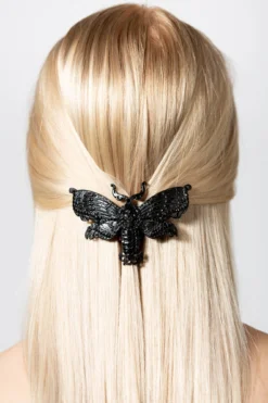 KILLSTAR Death Moth Barrette - Gothic Statement Hair Accessory