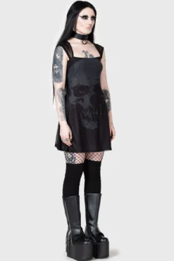 KIHILIST Death Valley Mini Dress with Custom Skull Print -Kill Star Store DEATH VALLEY MINI DRESS W D