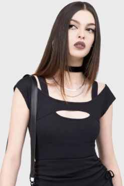 KILLSTAR Desolium Cold Shoulder Crop Top