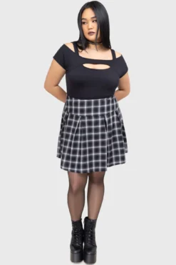 KILLSTAR Desolium Cold Shoulder Crop Top -Kill Star Store DESOLIUMTOP PLUS B