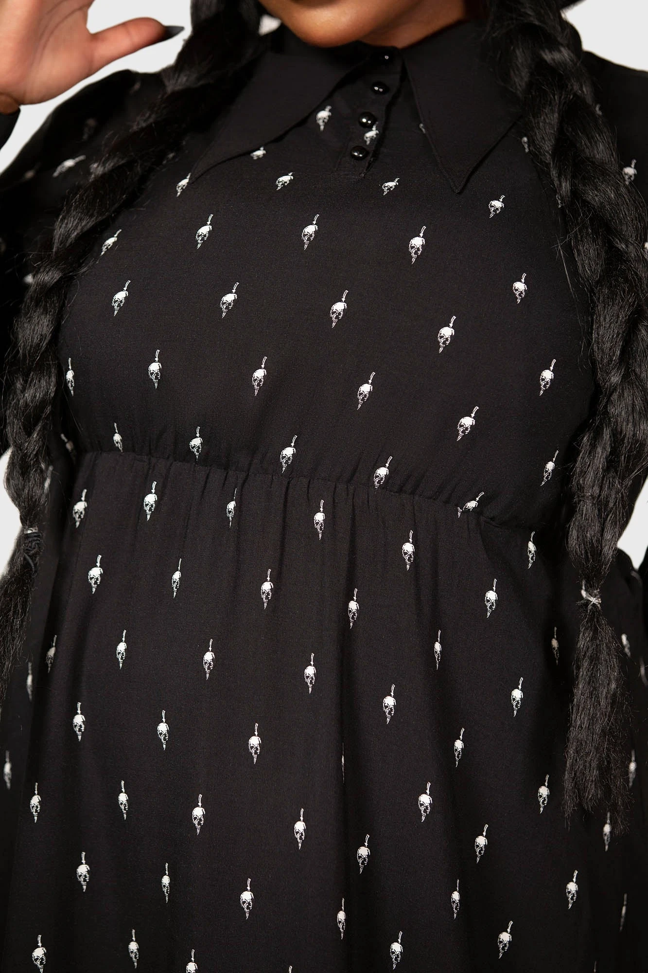 KILLSTAR x Wednesday Detest Babydoll Mini Dress - Plus Size 2 KILLSTAR x Wednesday Detest Babydoll Mini Dress - Plus Size - Image 2