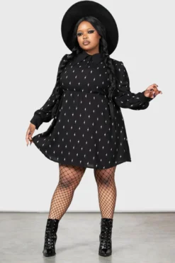 KILLSTAR x Wednesday Detest Babydoll Mini Dress - Plus Size 6 KILLSTAR x Wednesday Detest Babydoll Mini Dress - Plus Size -Kill Star Store DETEST BABYDOLL MINI DRESS PLUS W D