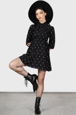 KILLSTAR x Wednesday Detest Babydoll Mini Dress -Kill Star Store DETEST BABYDOLL MINI DRESS W G