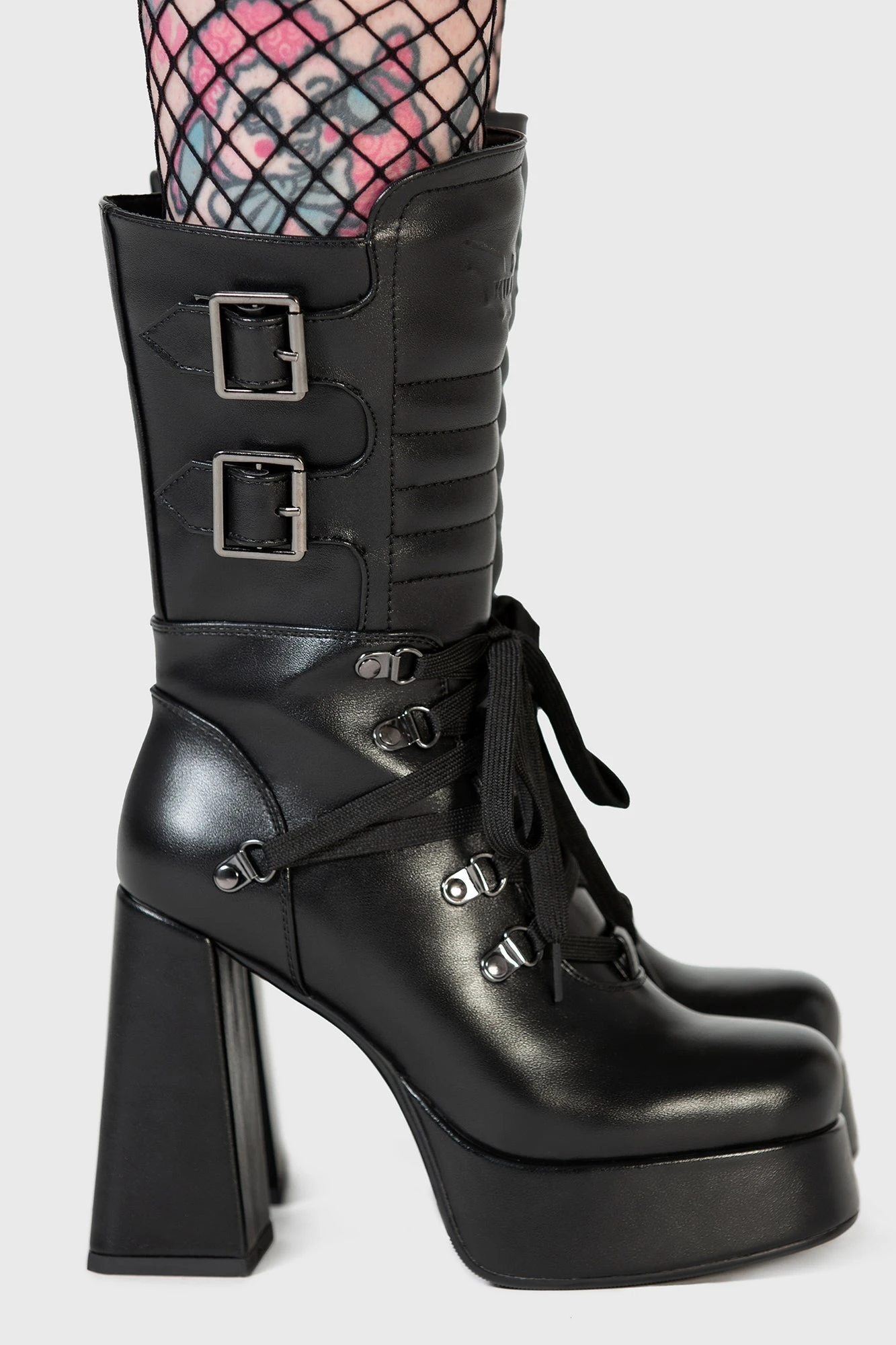 KILLSTAR Dionisia Textured Platform Lace-Up Boots 5 KILLSTAR Dionisia Textured Platform Lace-Up Boots - Image 5